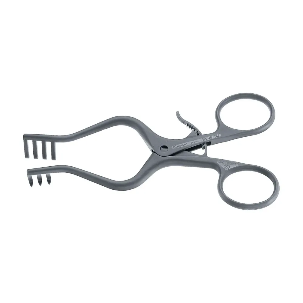 Aesculap SUSI WEITLANER Wundspreizer (selbsthaltend), 130 mm, 3 x 4 Zinken, steril, einweg